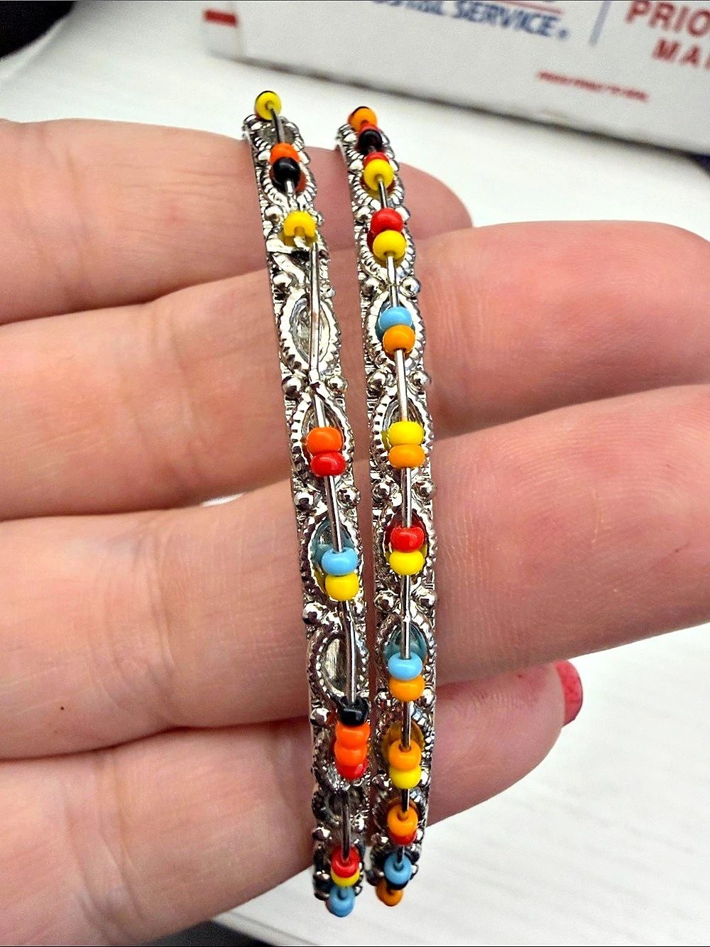 Colorful Beaded Silver-Tone Bracelet Set - Picture 2 of 6